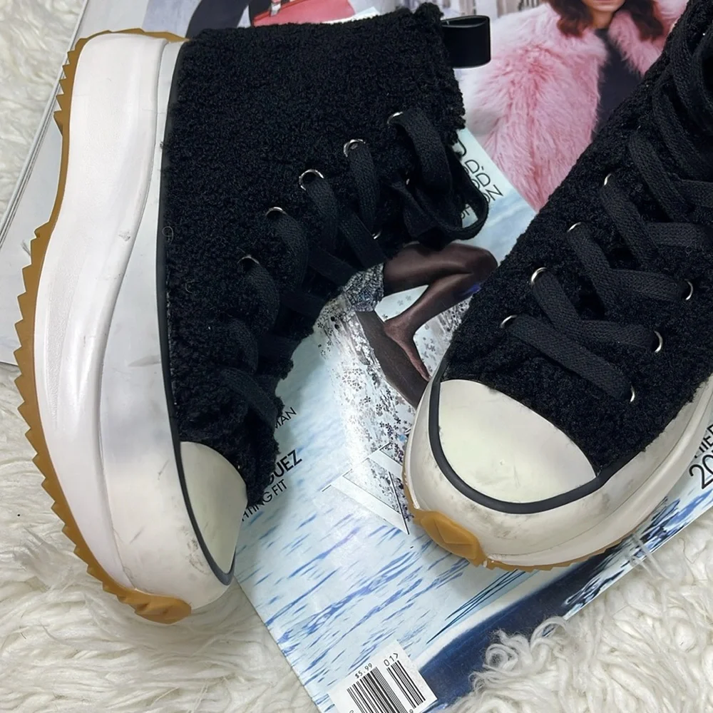 Steve Madden Shaft Faux Fur Platform Sneakers - Picture 13 of 16